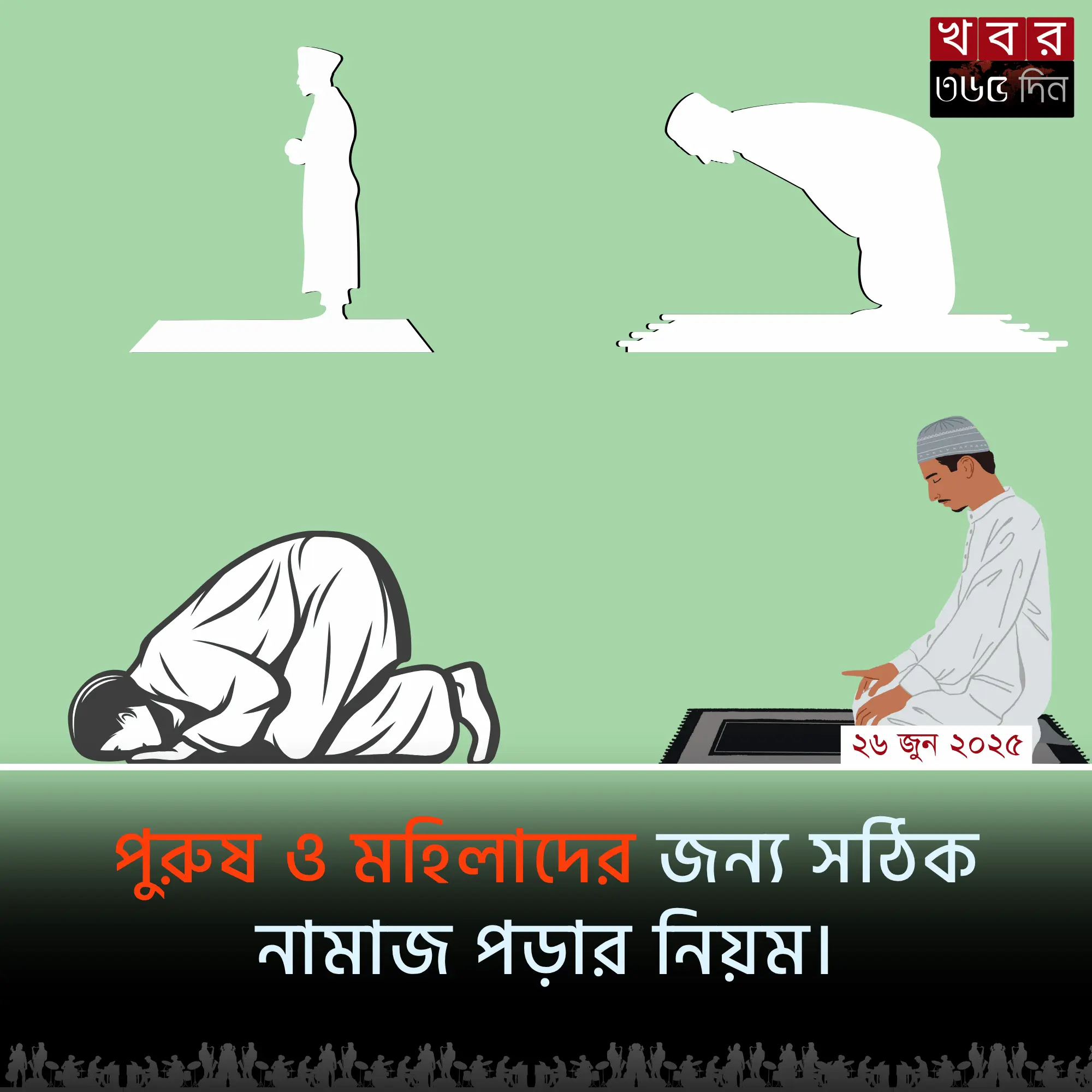 namaz porar niom শেখানো হচ্ছে পুরুষ ও মহিলাদের জন্য