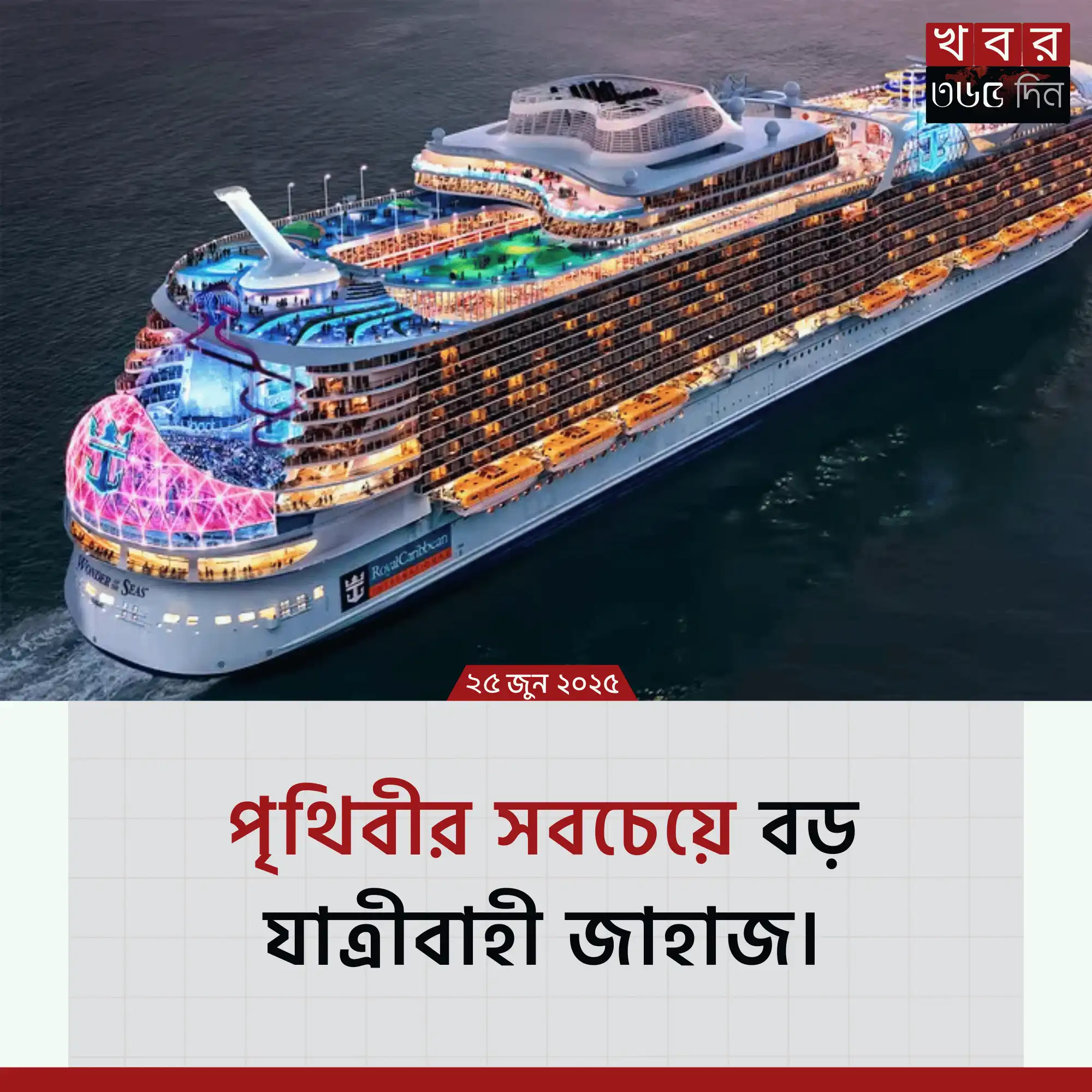 The largest ship in the world – Icon of the Seas, পৃথিবীর সবচেয়ে বড় যাত্রীবাহী জাহাজ