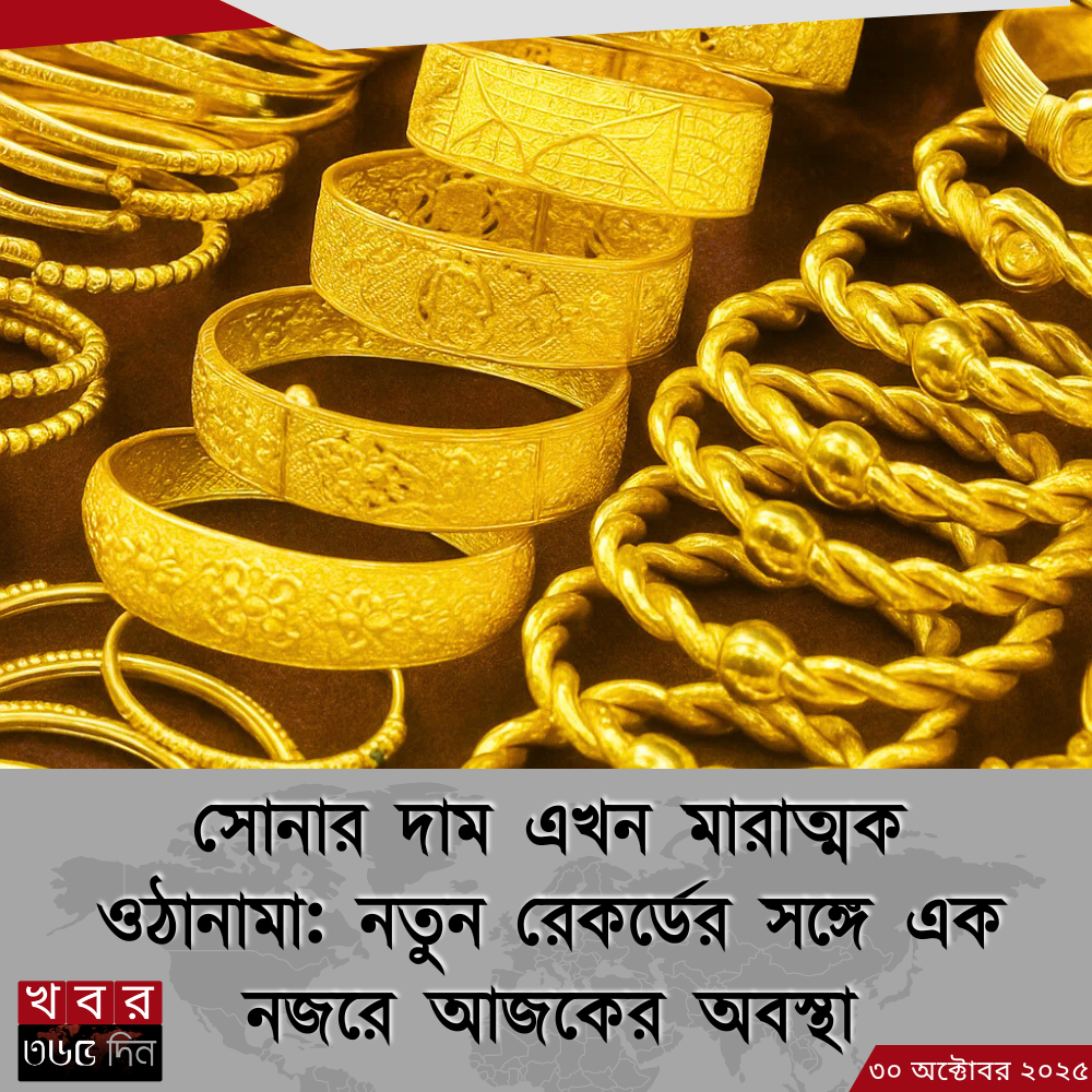 সোনার দাম – ২২ ক্যারেট, ২১ ক্যারেট, ১৮ ক্যারেট ও সনাতন স্বর্ণের আপডেট তালিকা (২০২৫)